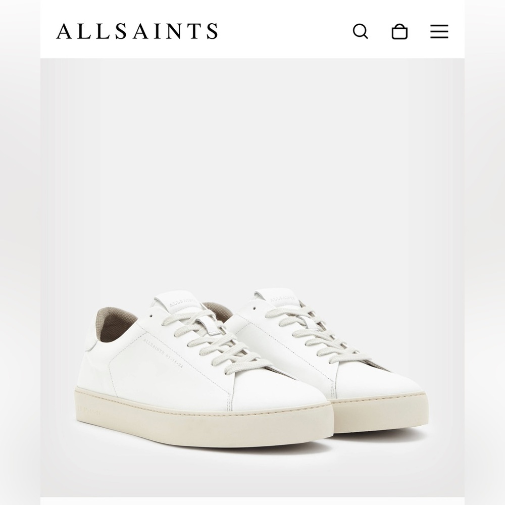ALLSAINTS 'KLIP' LEATHER SNEAKERS women size 8 US brand new